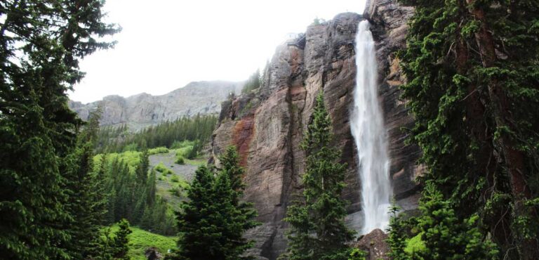 Scenic view from the Bridal Veil Falls in Telluride