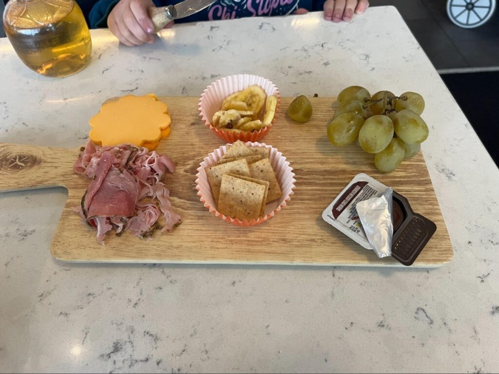 A mini charcuterie board served at The Cafe Cheeserie