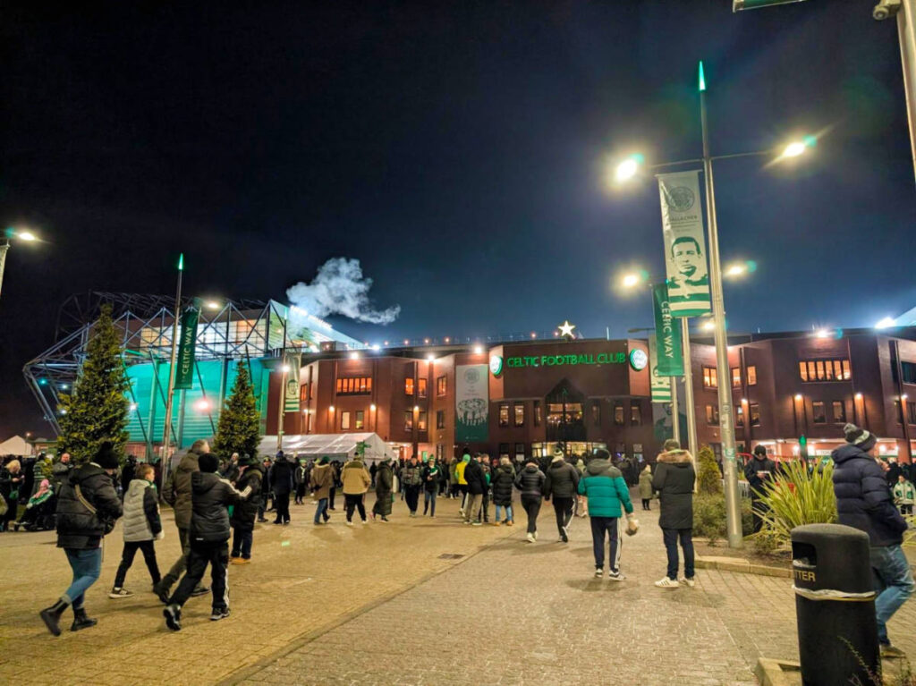 The crowd walking along The Celtic Way