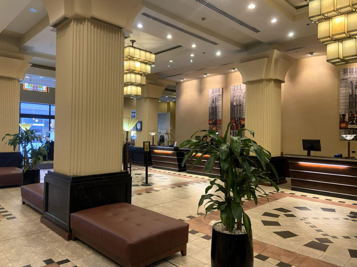 View of the The Clarence Hotel lobby