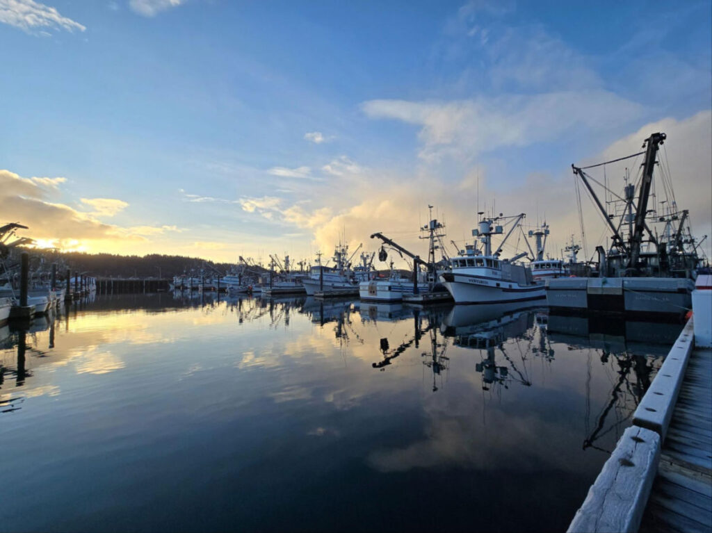 View of the Docks in Kodiak during a winter morning