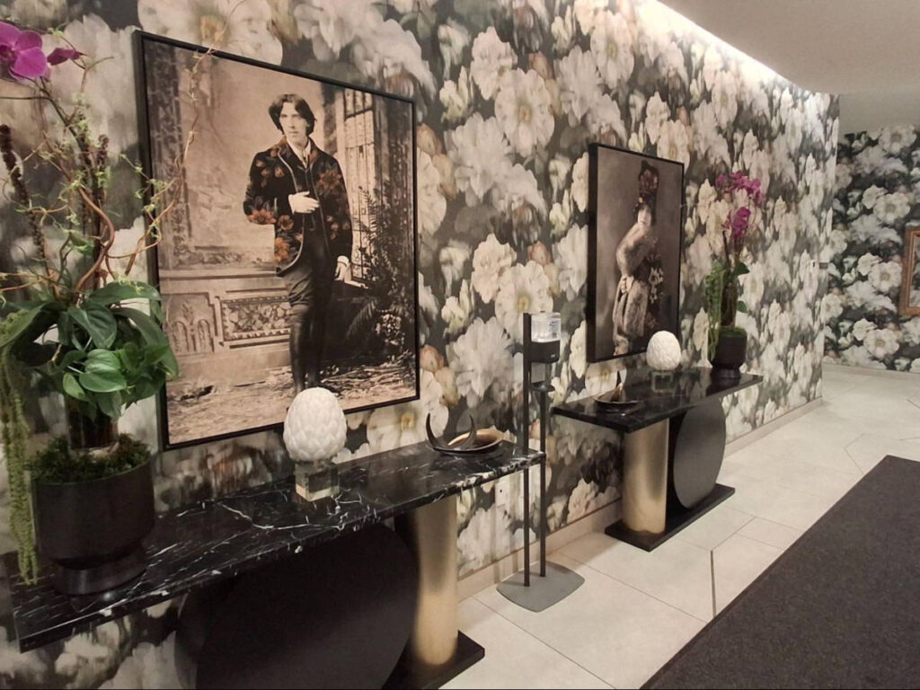 The elegant and modern lobby of The Dorian