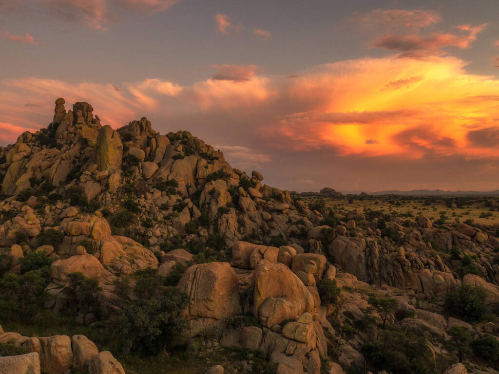 View of the granite formations at The Dragoon Mountains