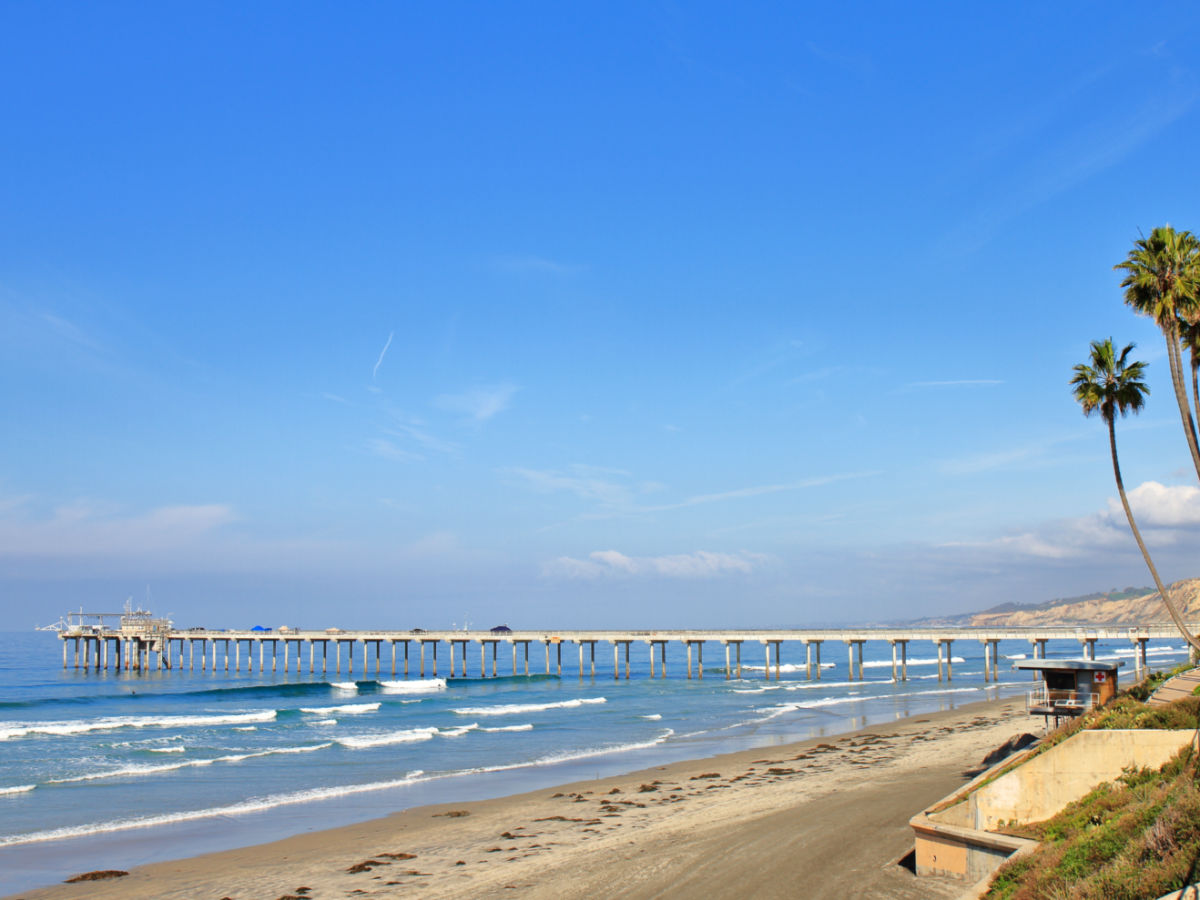 View of The Ellen Browning Scripps Memorial Pier from the side