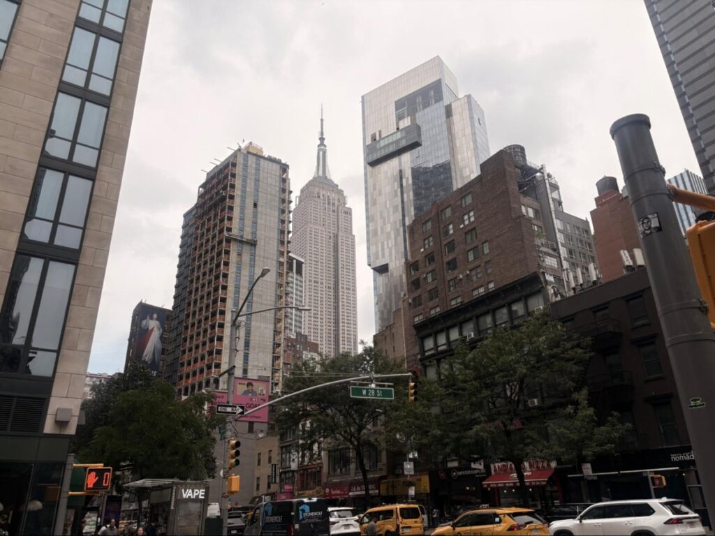View of The Empire State Building from West 28th Street