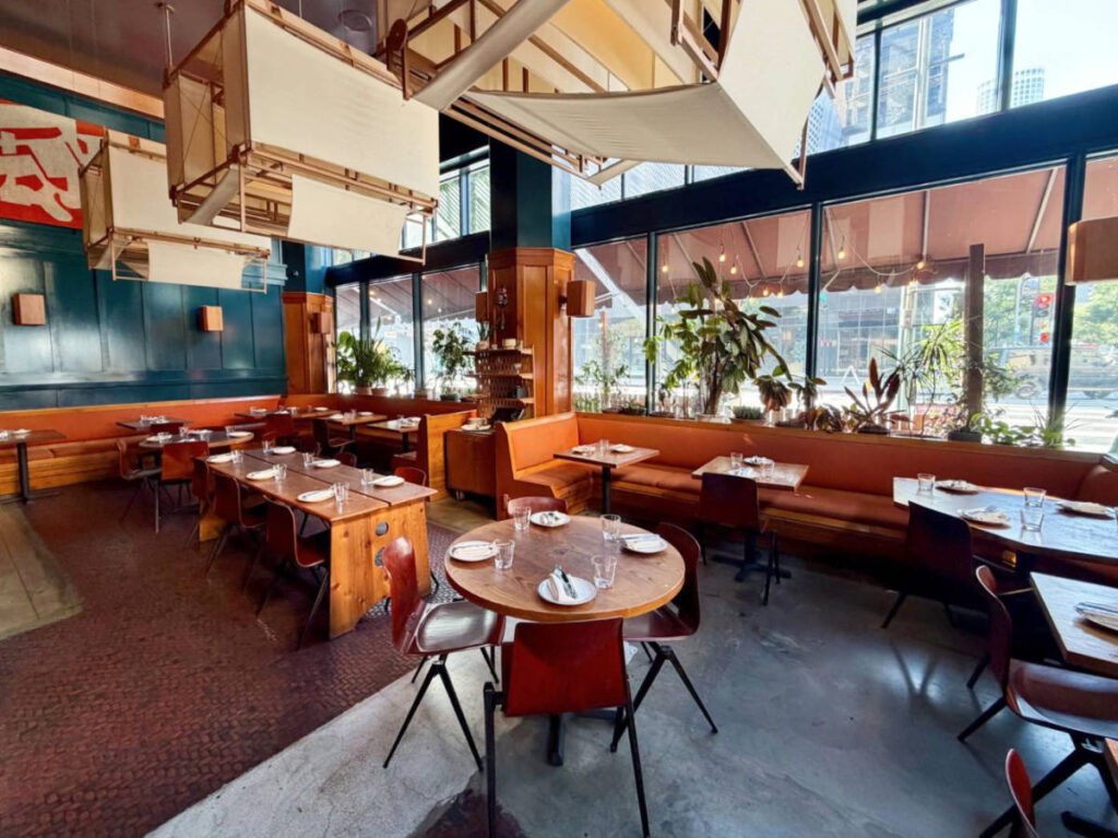 View of the empty seats at The Exchange Restaurant