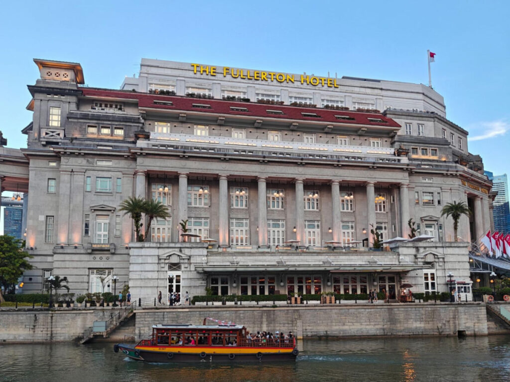 Facade of the historic Fullerton Hotel