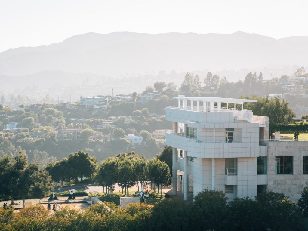 The mountain views from the Getty Center
