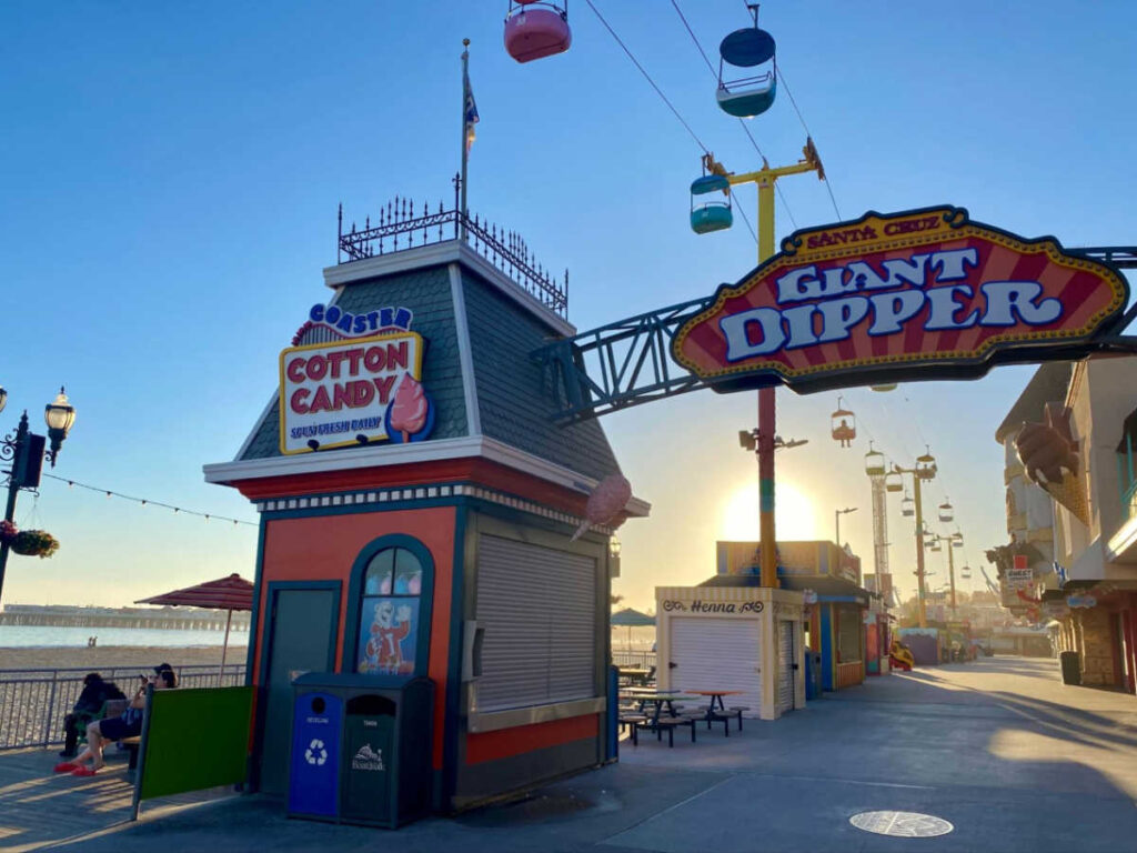 View of the entrance and signage of The Giant Dipper