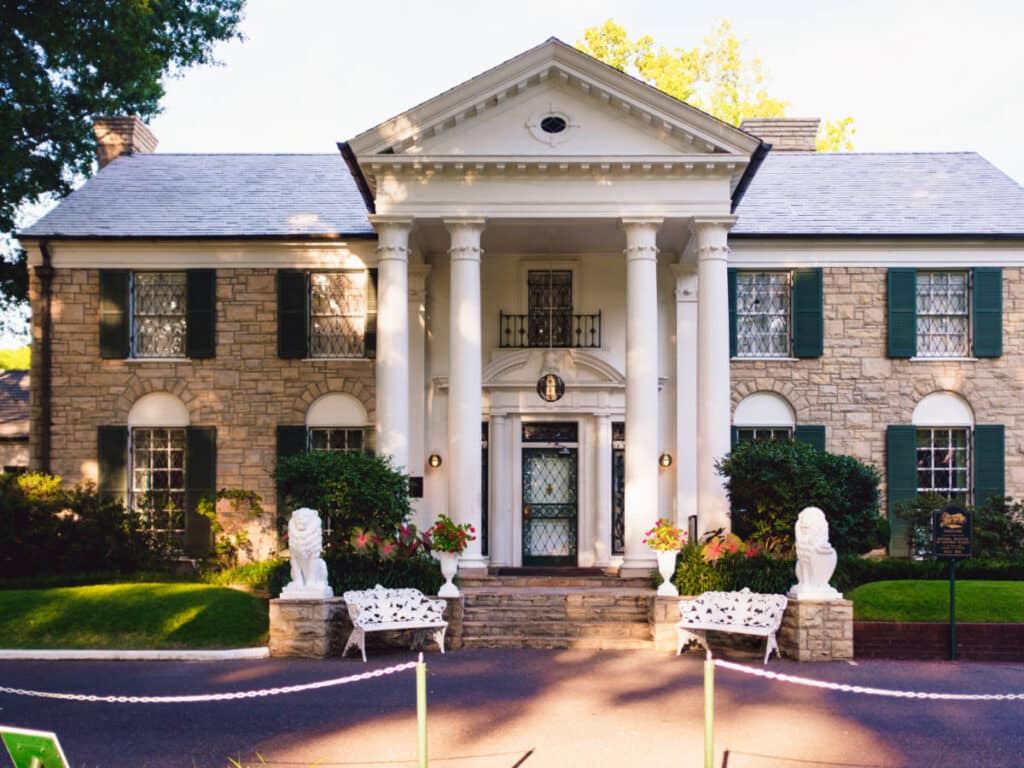 Facade of The Graceland mansion