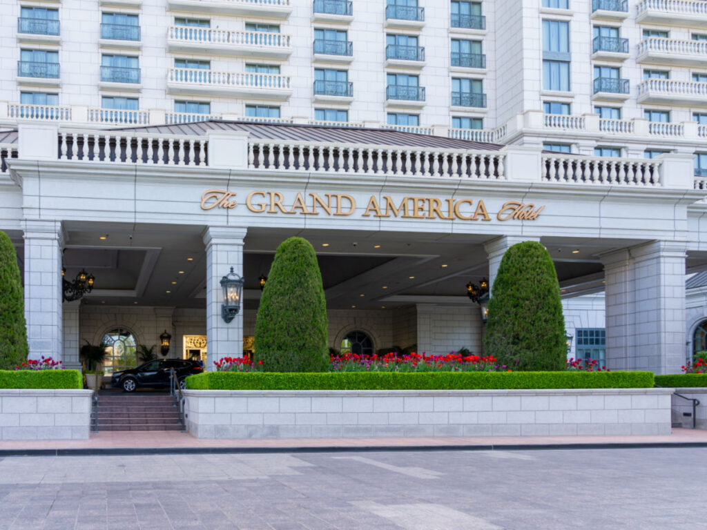 Facade of the Grand America Hotel