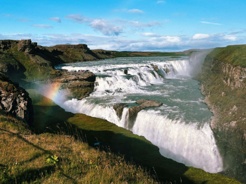 View of Gullfoss Falls showcasing cascading water and surrounding natural beauty