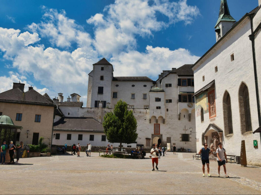 View of the wide space inside the Hohensalzburg Fortress