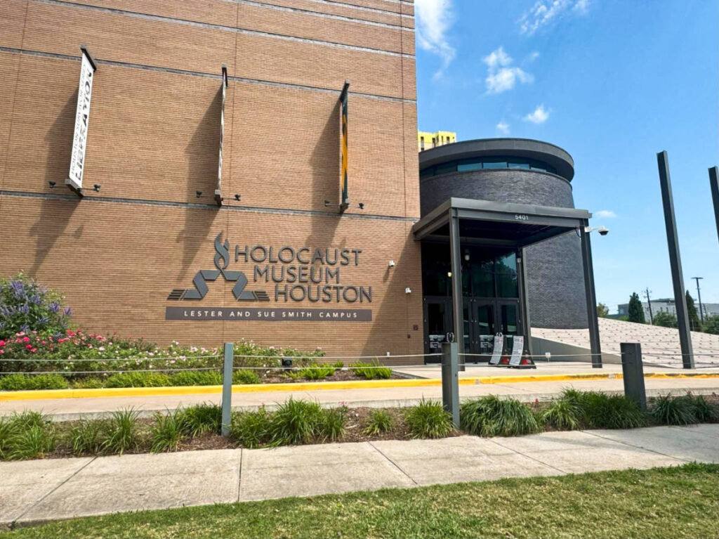 Exterior and entrance view of the Holocaust Museum Houston