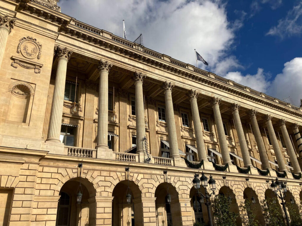 View of the neoclassical exterior of Hotel de Crillon