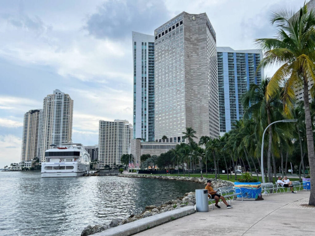 The Intercontinental Miami hotel building from afar
