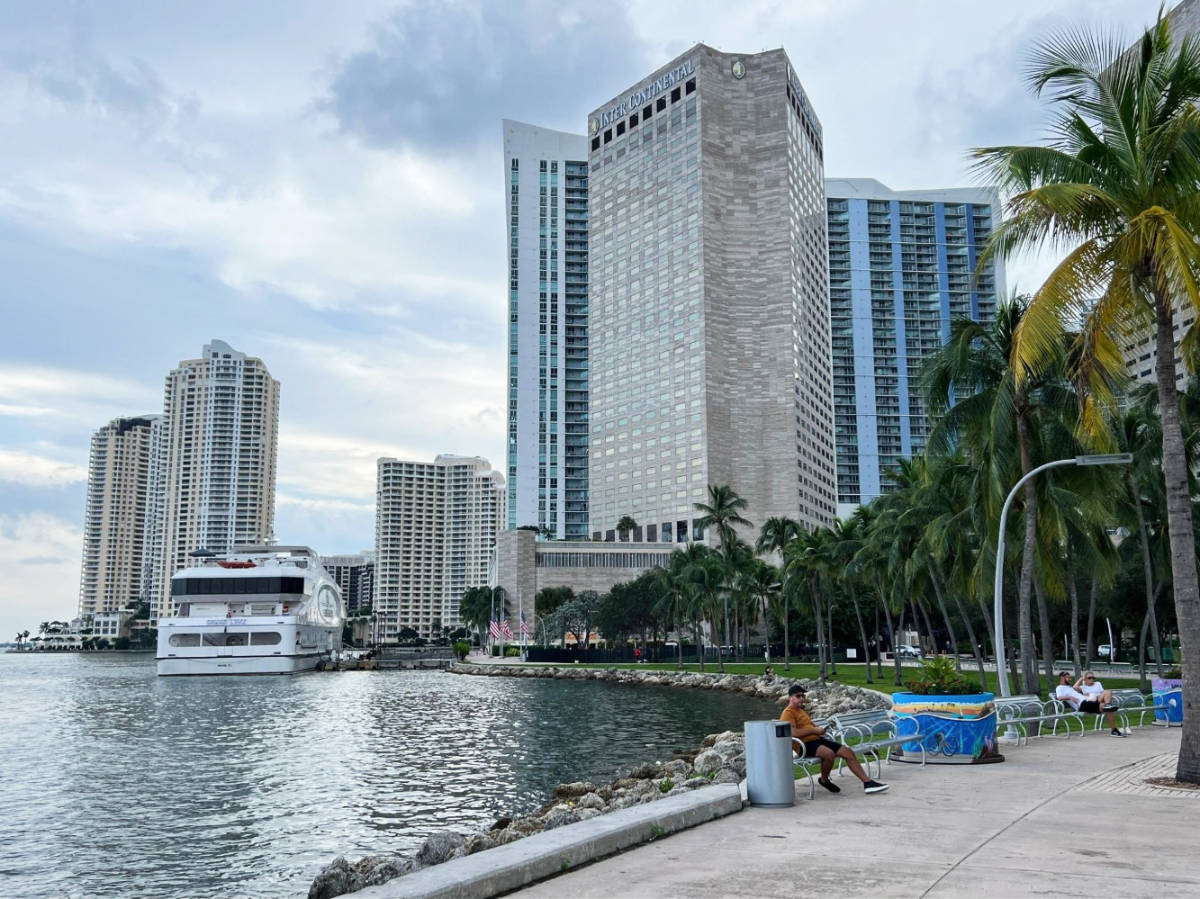 The Intercontinental Miami hotel building from afar
