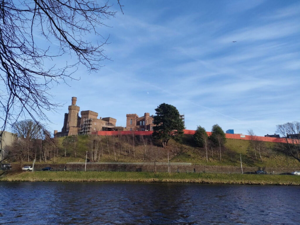 View of the Inverness Castle seen from across the river