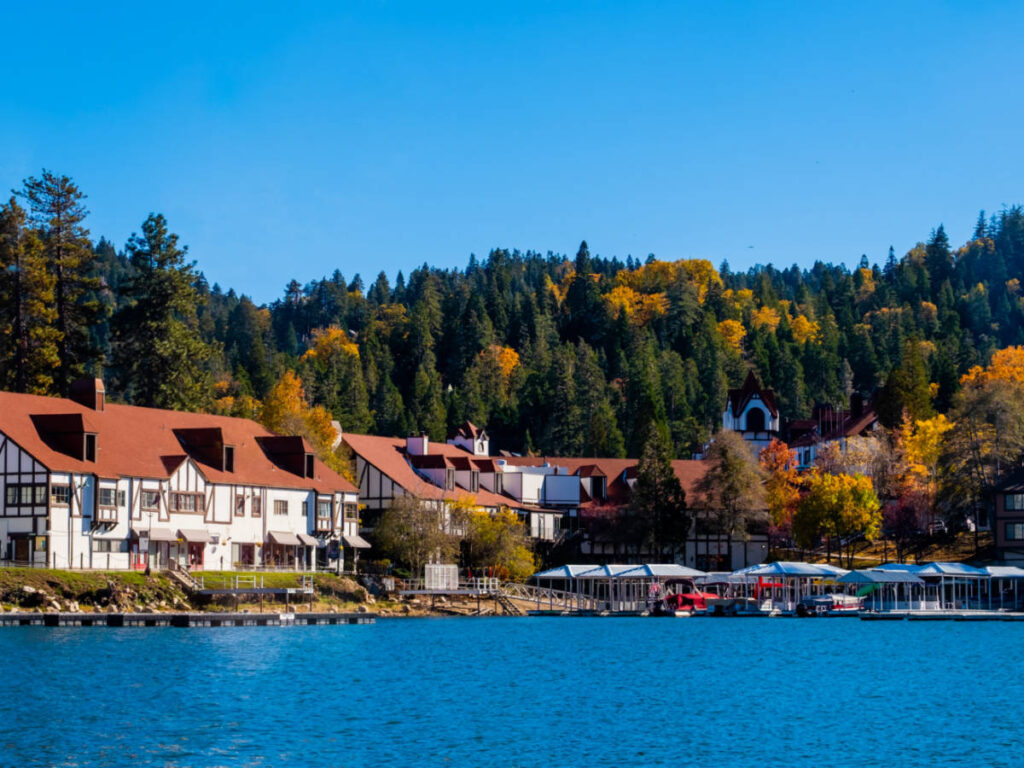 View of Lake Arrowhead Village during the autumn season