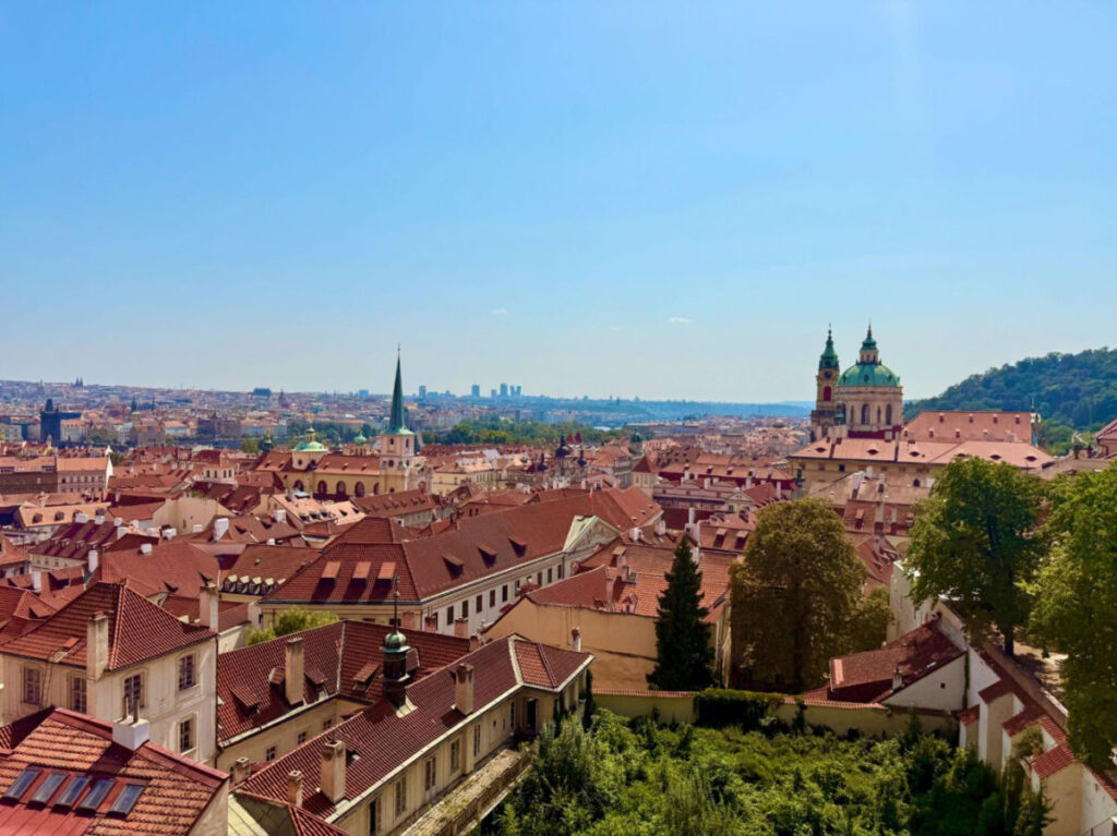 View of the Lesser Town rooftops seen from the royal gardens