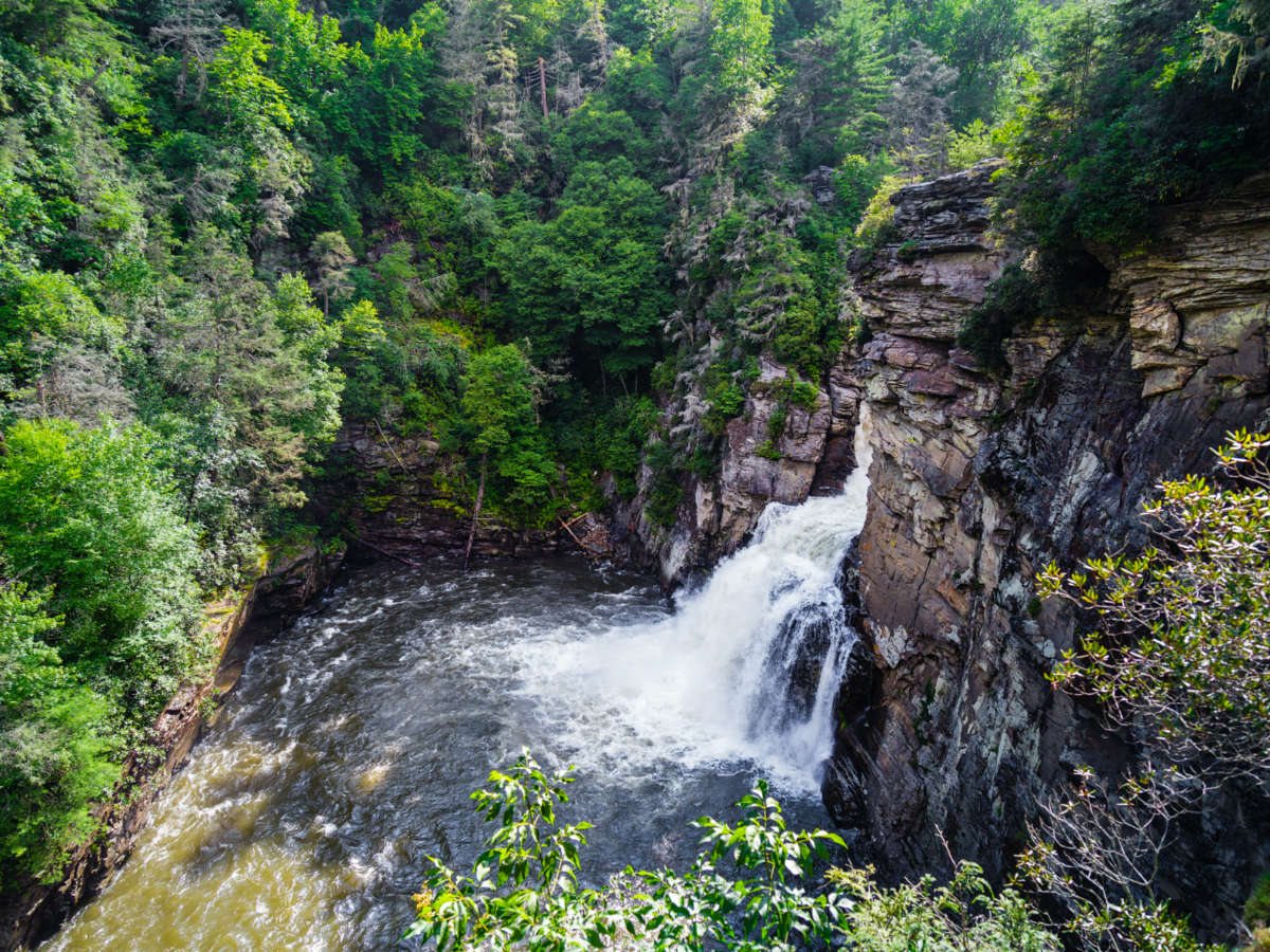 Overlooking view of The Linville Falls