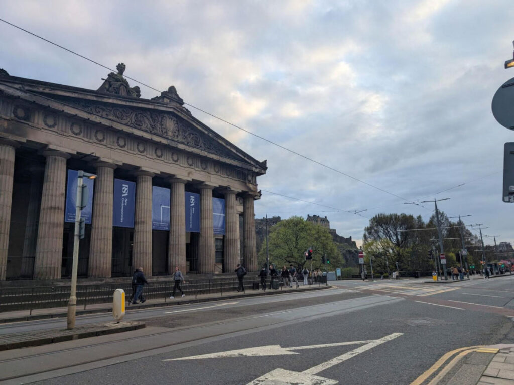 View outside The National Gallery of Scotland on Princes Street