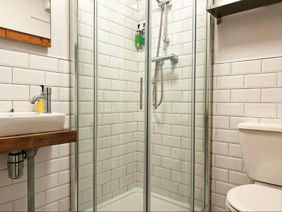 View of the shower area of the The Nest Boutique Hostel