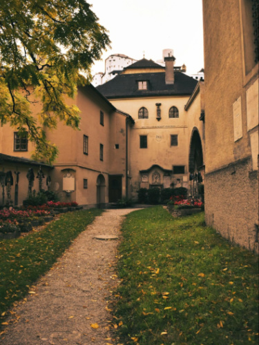 A pathway leading to The Nonnberg Abbey