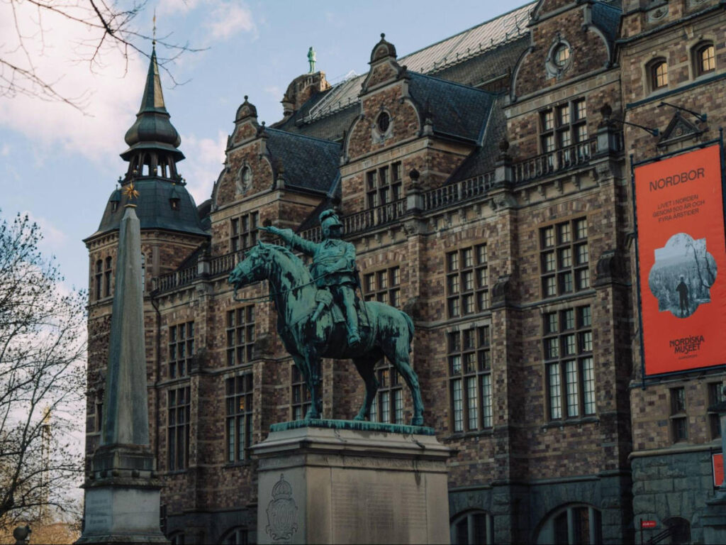 A statue outside the Nordiska Museet