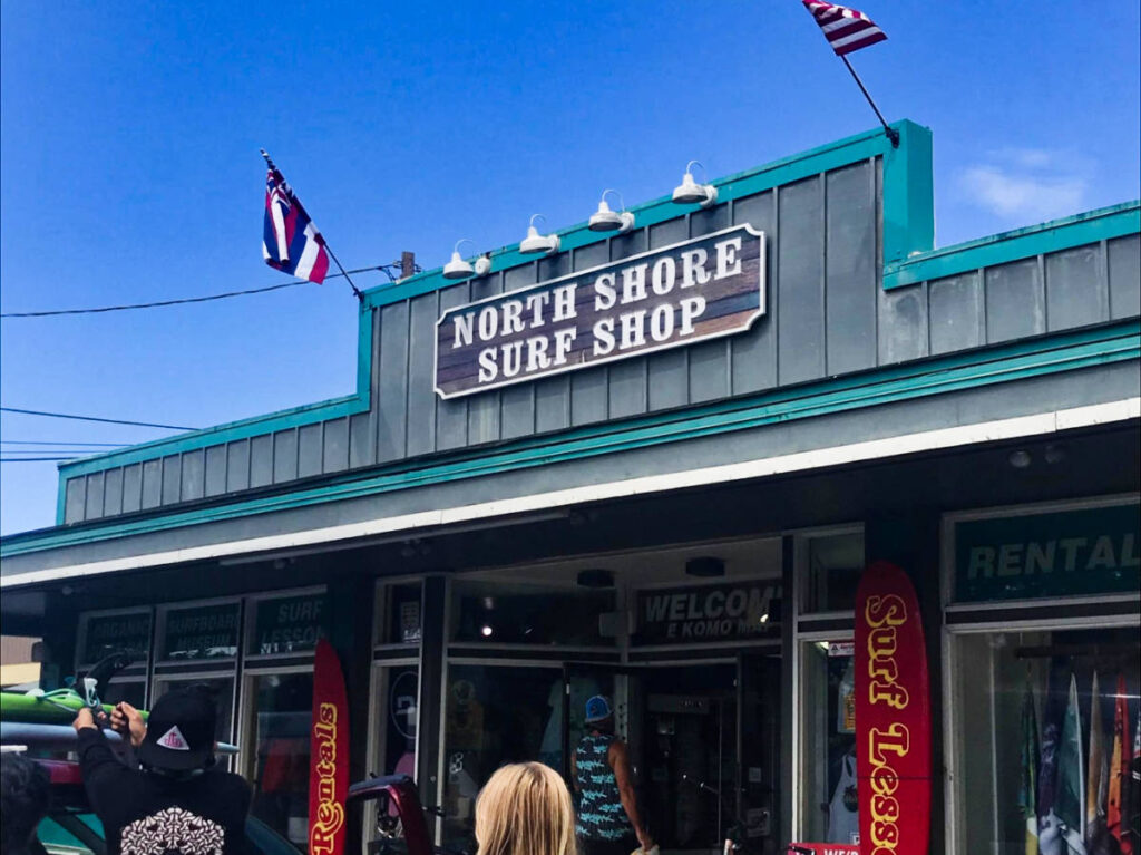 Exterior view of The North Shore Surf Shop