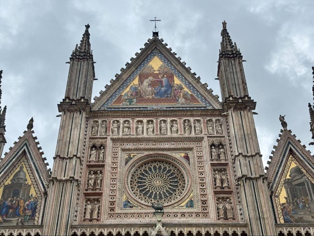 Close up view of the Orvieto Cathedral