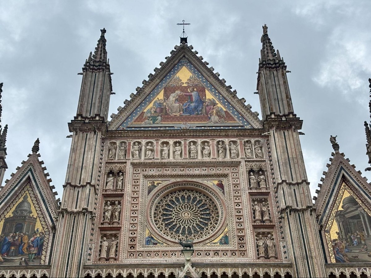 Close up view of the Orvieto Cathedral
