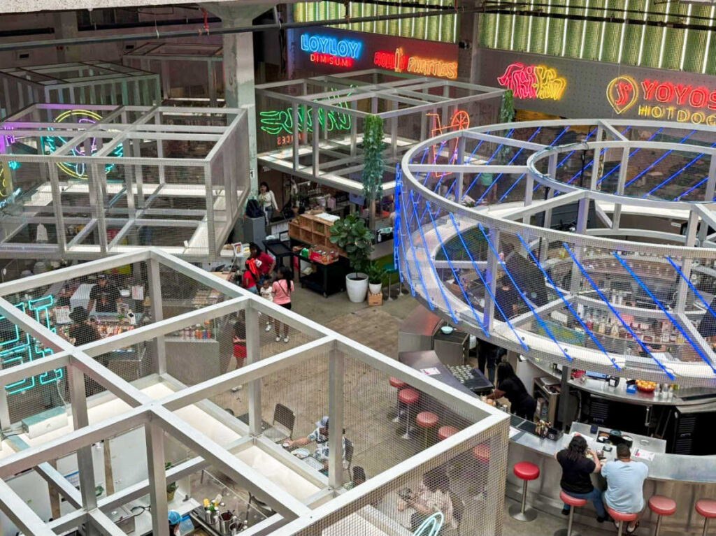 Overlooking view of the food stalls at The POST International Food Hall