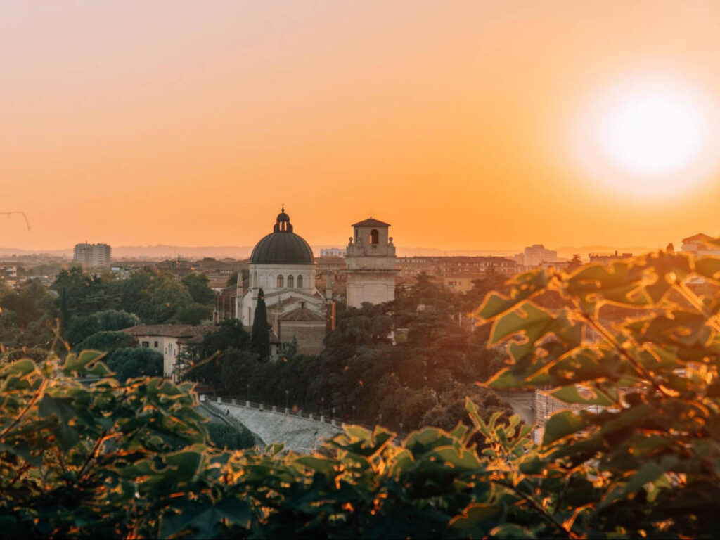 Scenic overlooking view of Borgo Trento at sunset