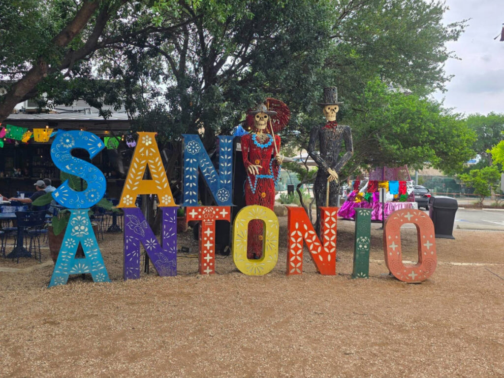 The colorful landmark signage of San Antonio