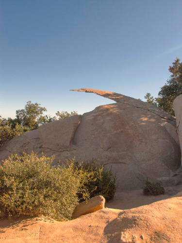 The distinctive Potato Chip Rock at the peak of Mount Woodson near San Diego
