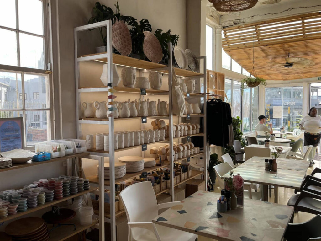 View of the pottery displays at The Pottery