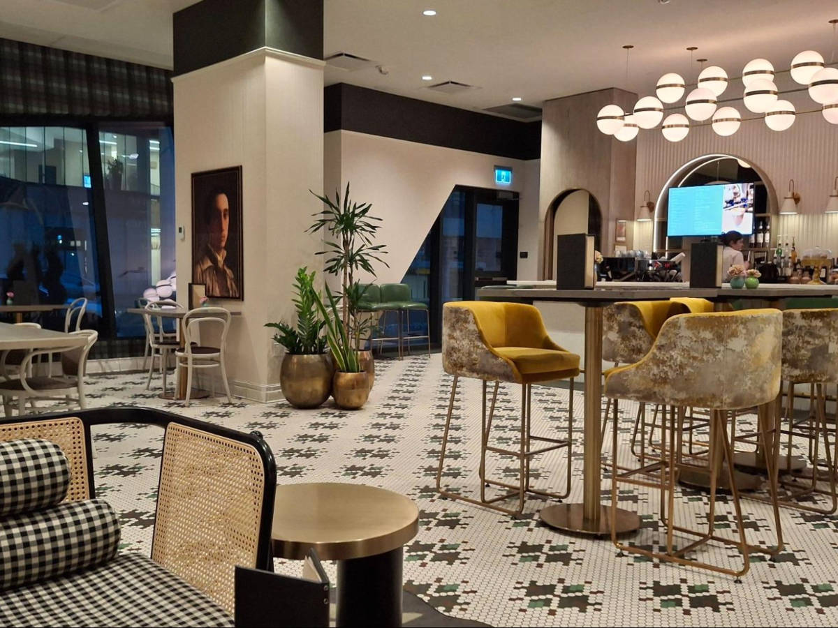 The modern interior of Prologue Café
