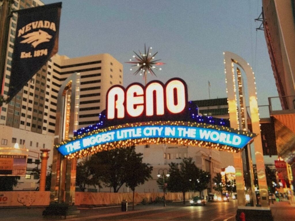 View of the famous Reno sign