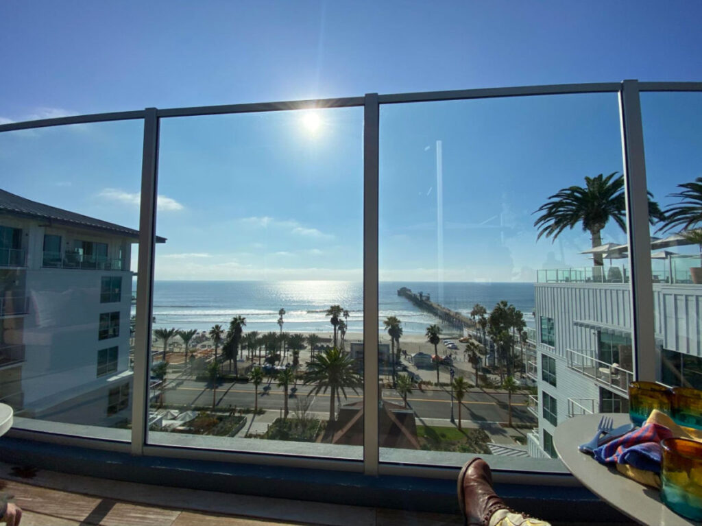 View of the ocean from The Rooftop Bar