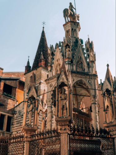View of the intricate exterior of The Scaliger Tombs