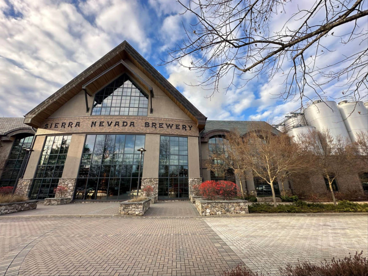 Outside view of Sierra Nevada’s massive taproom and brewery