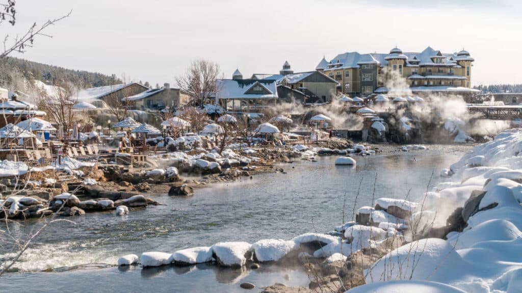 The Springs Resort and Spa covered with snow during winter season