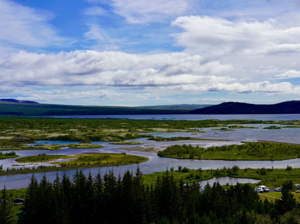 View of The Þingvellir National Park from the visitor’s center