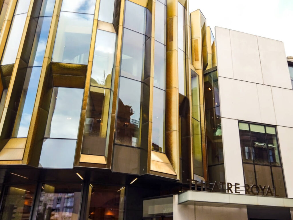 View of the unique exterior of The Theatre Royal