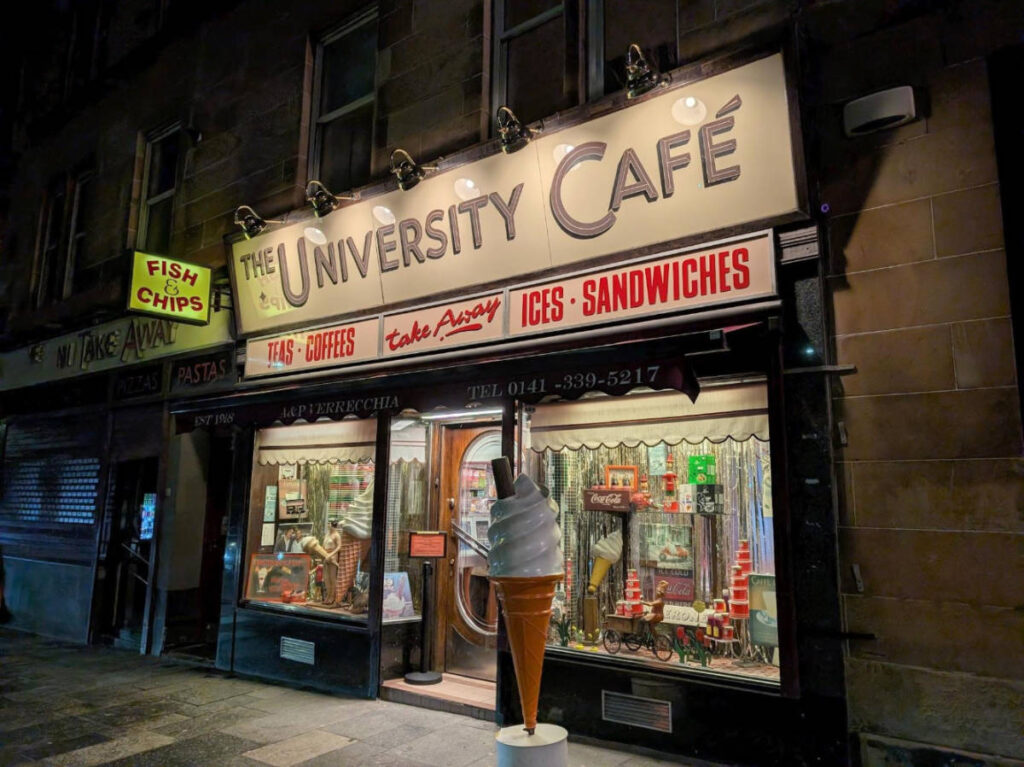 View from the outside of The University Cafe