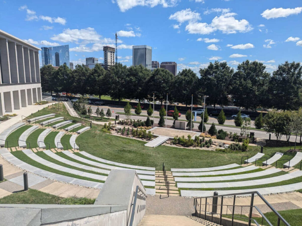 View of the outdoor amphitheater overlooking the Richmond Skyline