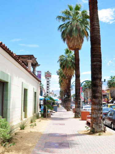 View of the Walk of Star plaques in Palm Springs, CA