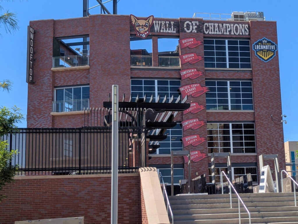 View of the Wall of Champions at Southwest University Park