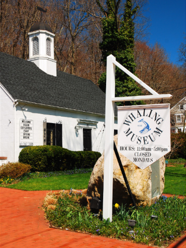 View of The Whaling Museum signage at the entrance